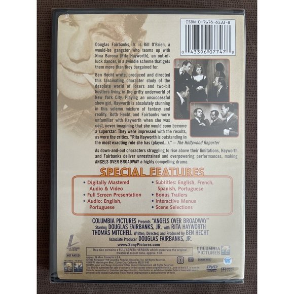 Angels Over Broadway - DVD - Douglas Fairbanks Jr, Rita Hayworth - NEW - Picture 2 of 3
